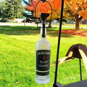 Seaglass Finish Solar Jameson Black Irish Whiskey Hanging Bottle Lantern